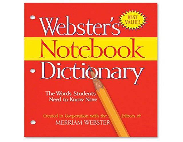 Notebook Dictionary, Three Hole Punched, Paperback, 80 Pages