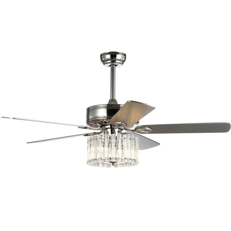 52" Casa Vieja Modern Rustic 3 Blade Ceiling Fan with Remote Brushed Nickel Natural Wood House Bedroom Living Room Home Kitchen