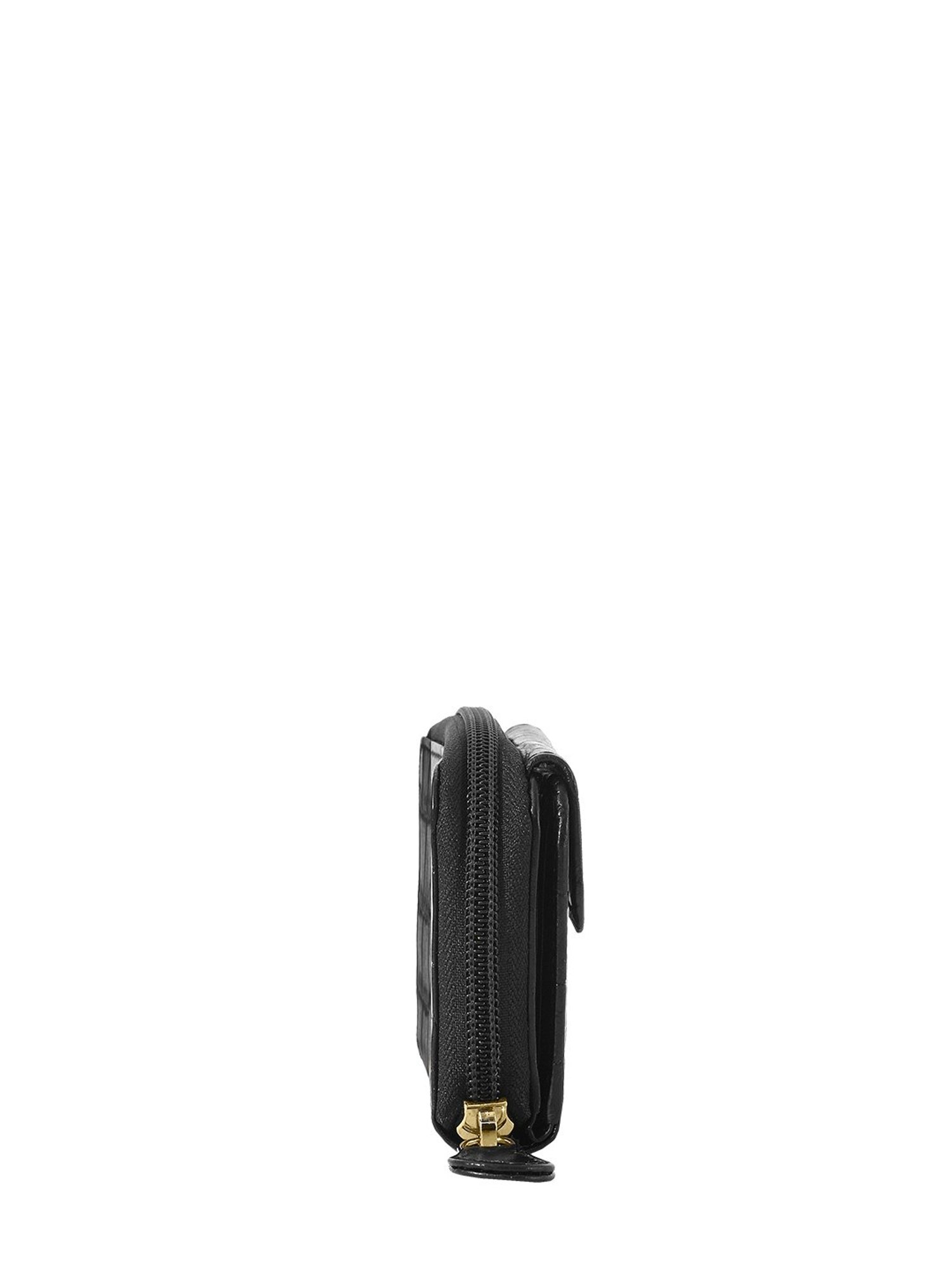 Eske Black Animal Effect Zip Around Wallet for Women