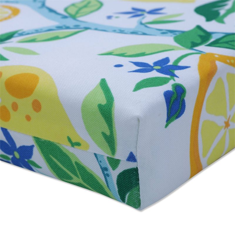 2pk Outdoor/Indoor Squared Chair Pad Set Lemon Tree Yellow - Pillow Perfect