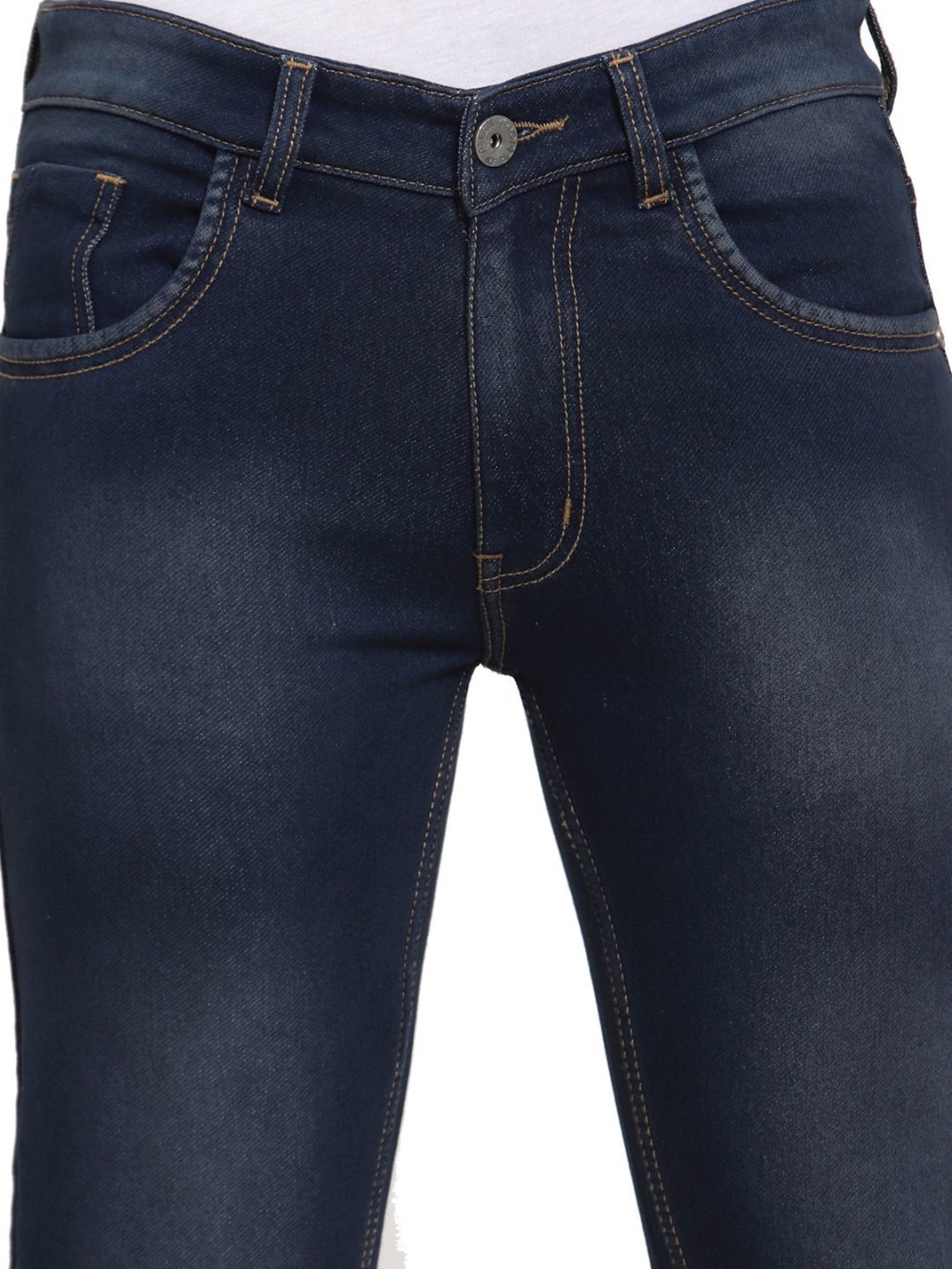 Allen Cooper Dark Blue Regular Fit Jeans