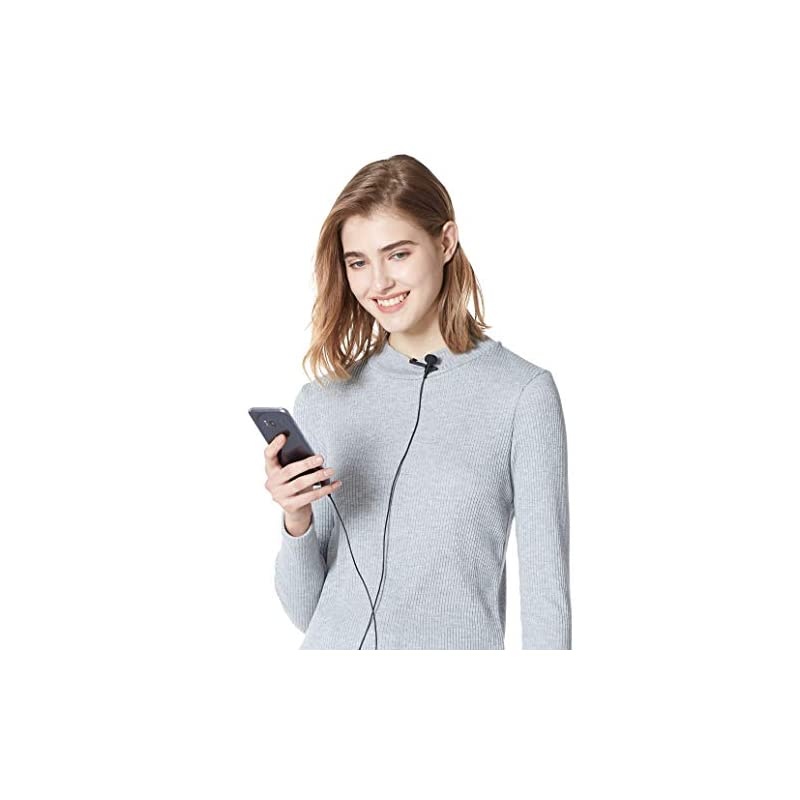 Basics Lapel Microphone &shy; Omnidirectional Mic - Black, 2-Pack