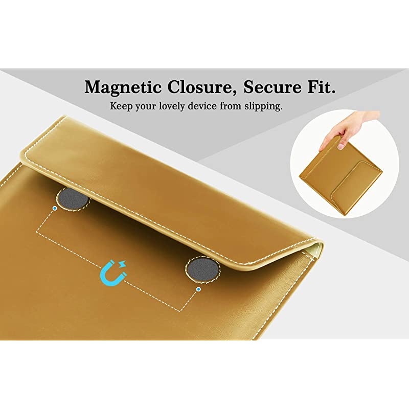 6 Inch Kindle Sleeve Case Fits All-New Kindle Paperwhite 2018/Kindle 10th Generation 2019, Protective PU Leather Cover Bag for Kindle Voyage/Kindle(8th Gen)/Kindle Oasis 6" E-Reader - Light Brown