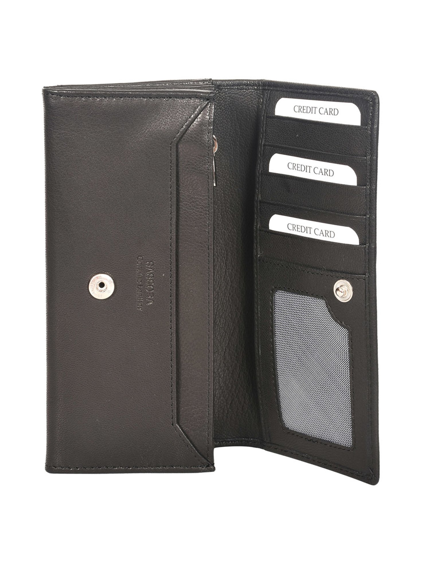 SASSORA Black Solid Rfid Wallet for Women