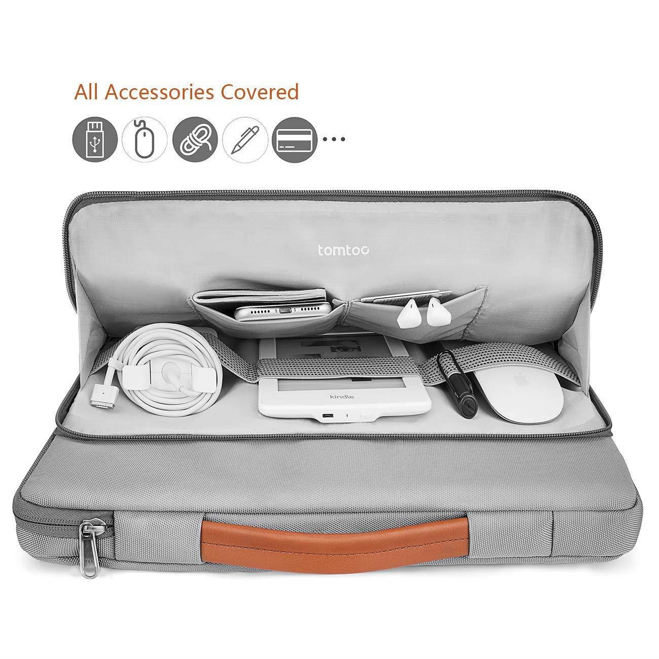 tomtoc Protective 13 - 13.5 Inch Laptop Sleeve Notebook Handle Bag Compatible with 13.3" MacBook Air | 13" MacBook Pro Retina 2012-2015 | 13.5" Surface Book | Surface Laptop, with Accessory Pocket