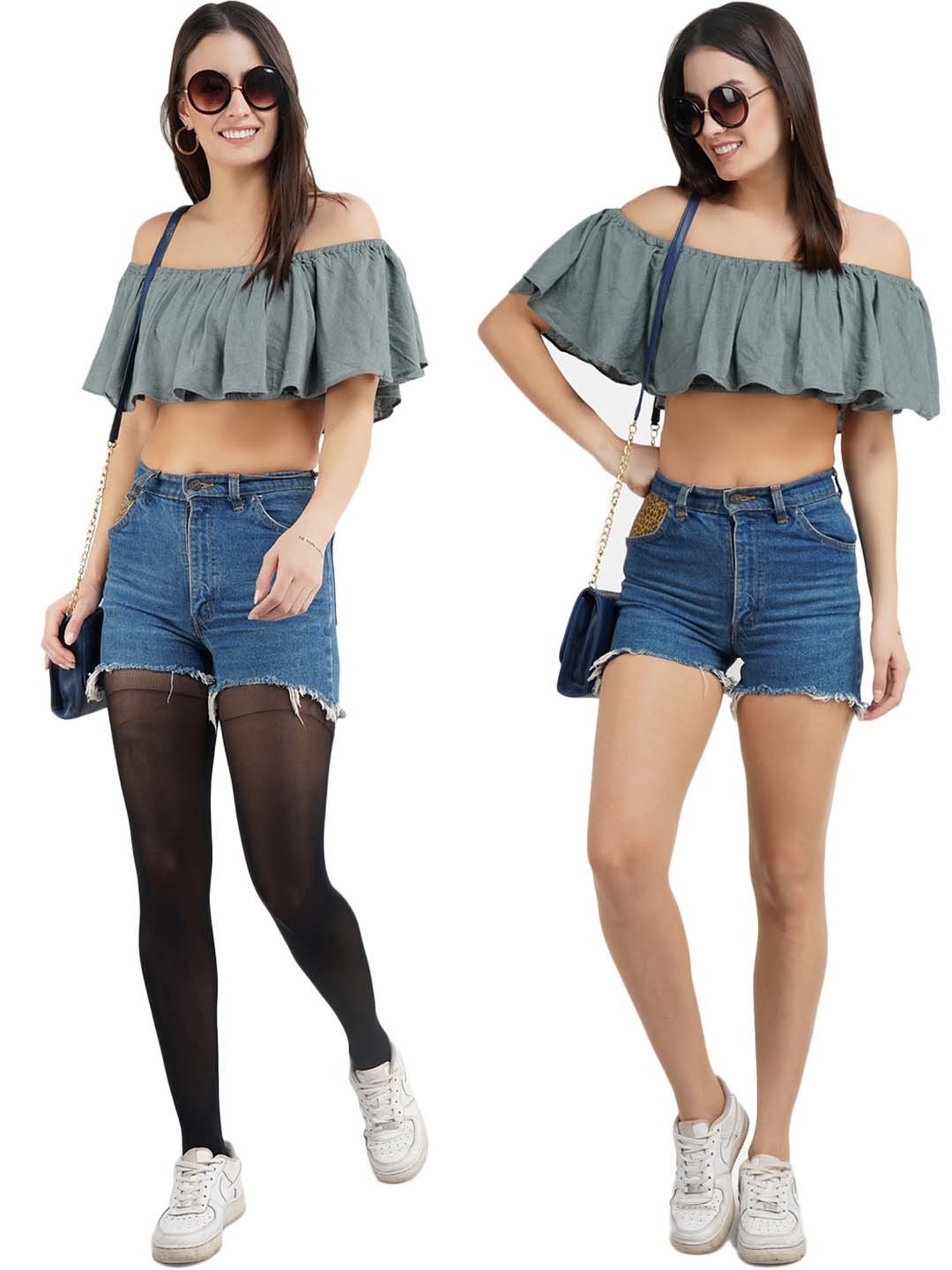 Secrets By ZeroKaata Beige & Black Plain Pantyhose Stockings - Pack Of 2