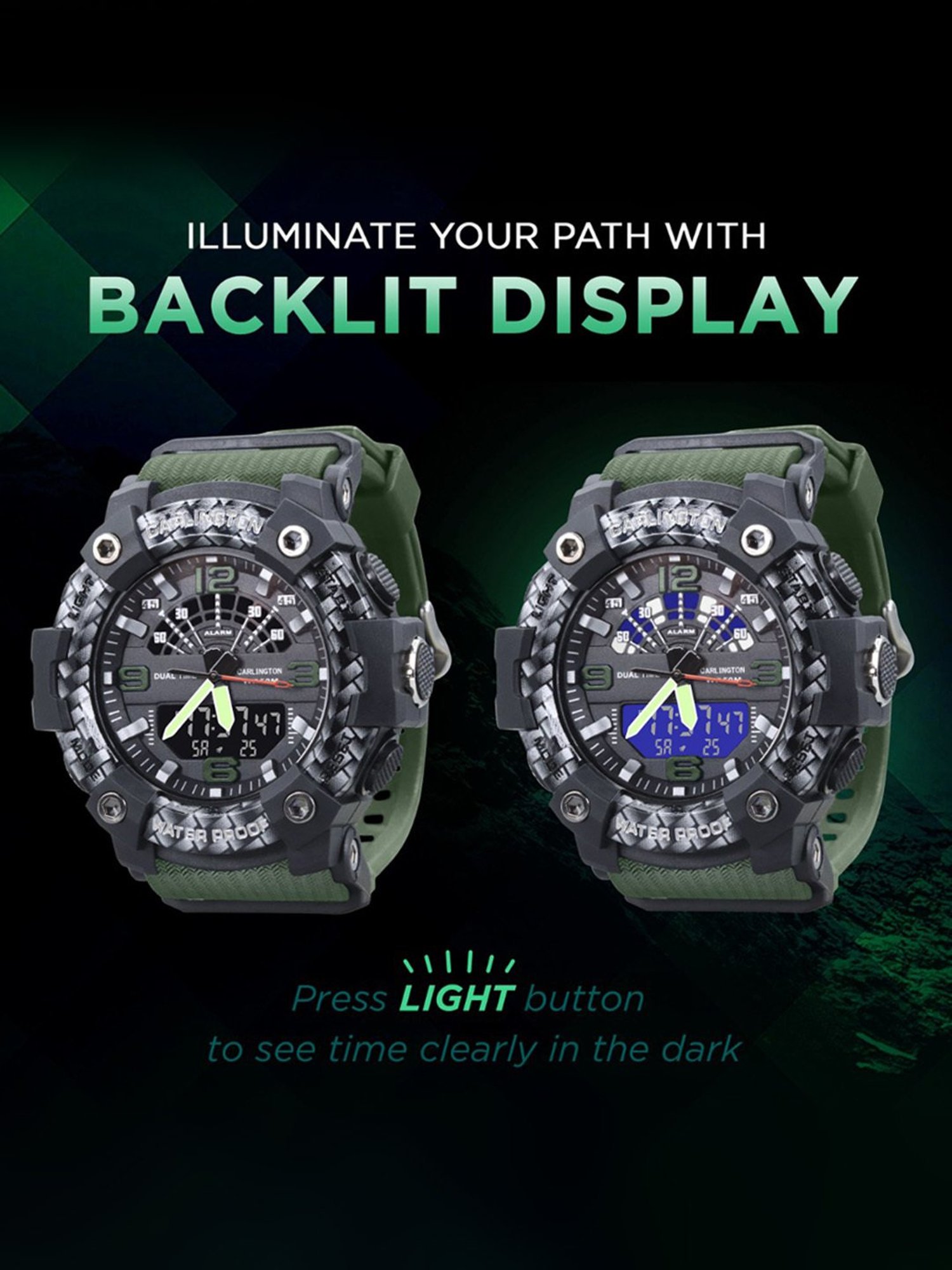 Carlington Endurance 9103 Green Chronograph Watch for Men