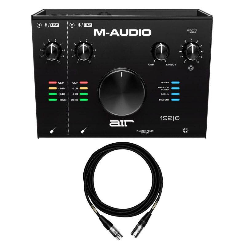 M-Audio Air 192|6 USB Interface Bundle with 15-foot Mogami XLR Cable