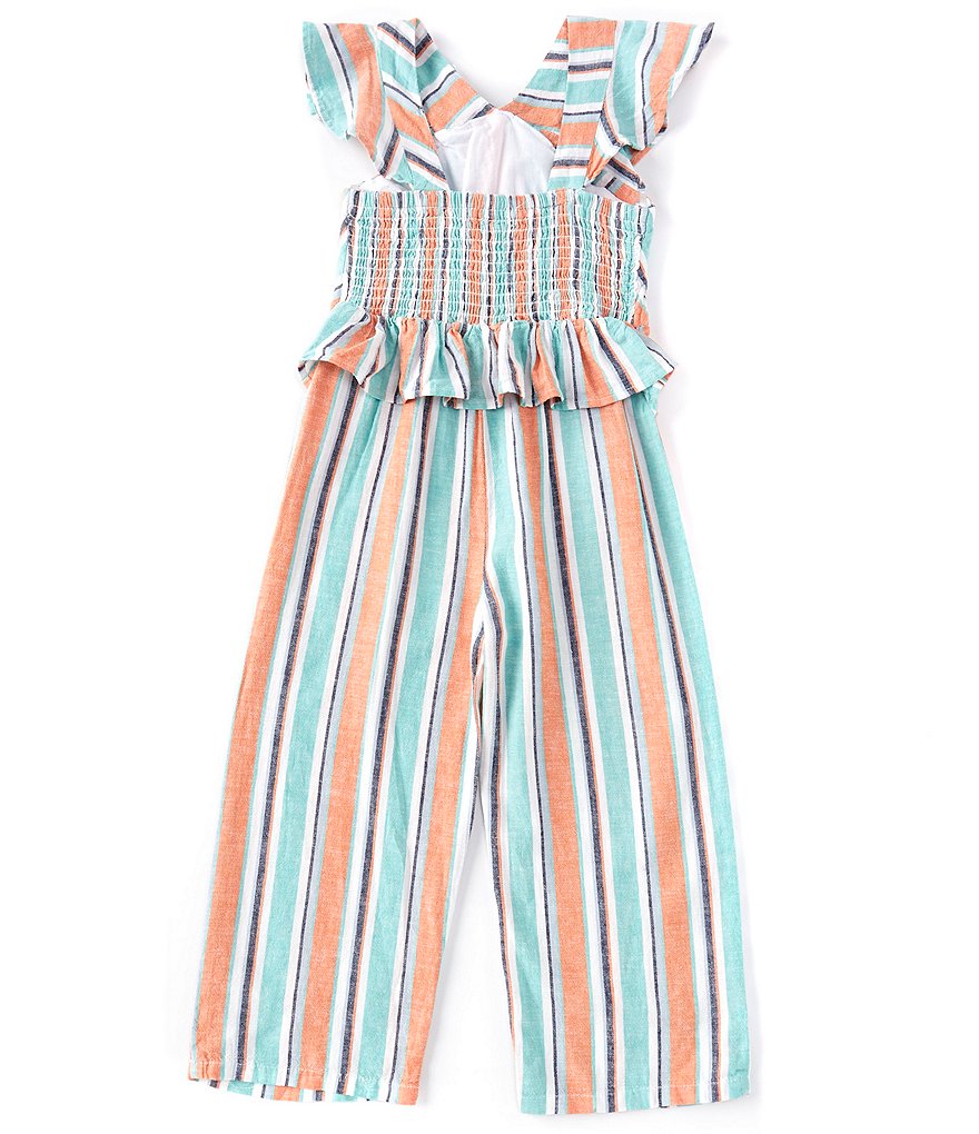Habitual Little Girls 2T-6X Ruffled Stripe Jumpsuit