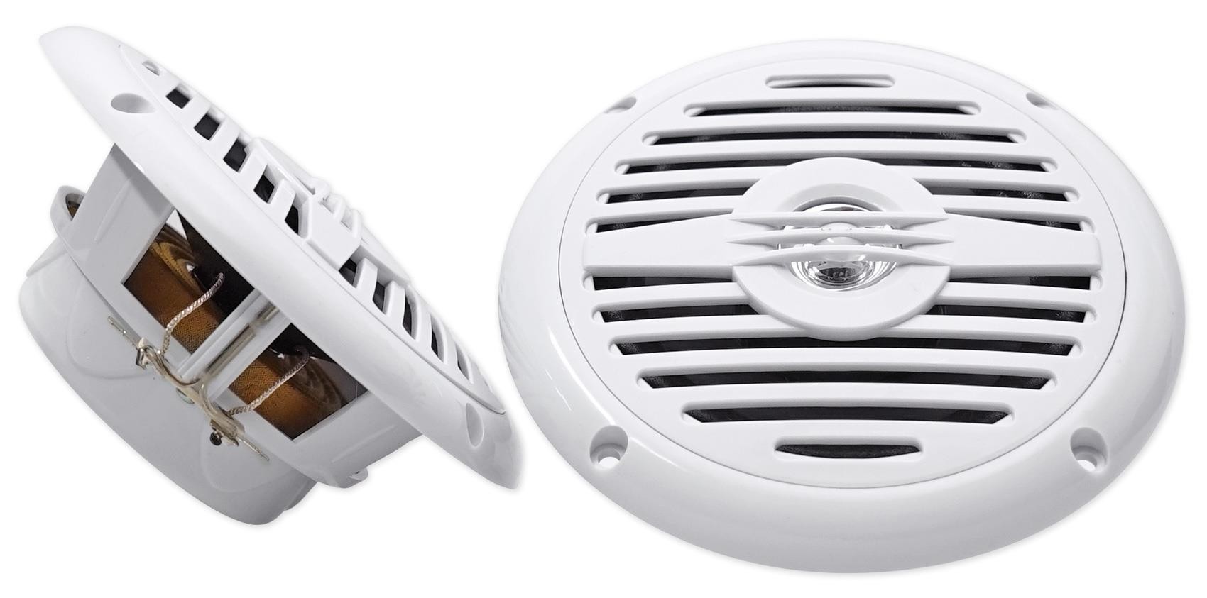 Pair Rockville MS525W 5.25" 400 Watt Waterproof Hot Tub Speakers In White