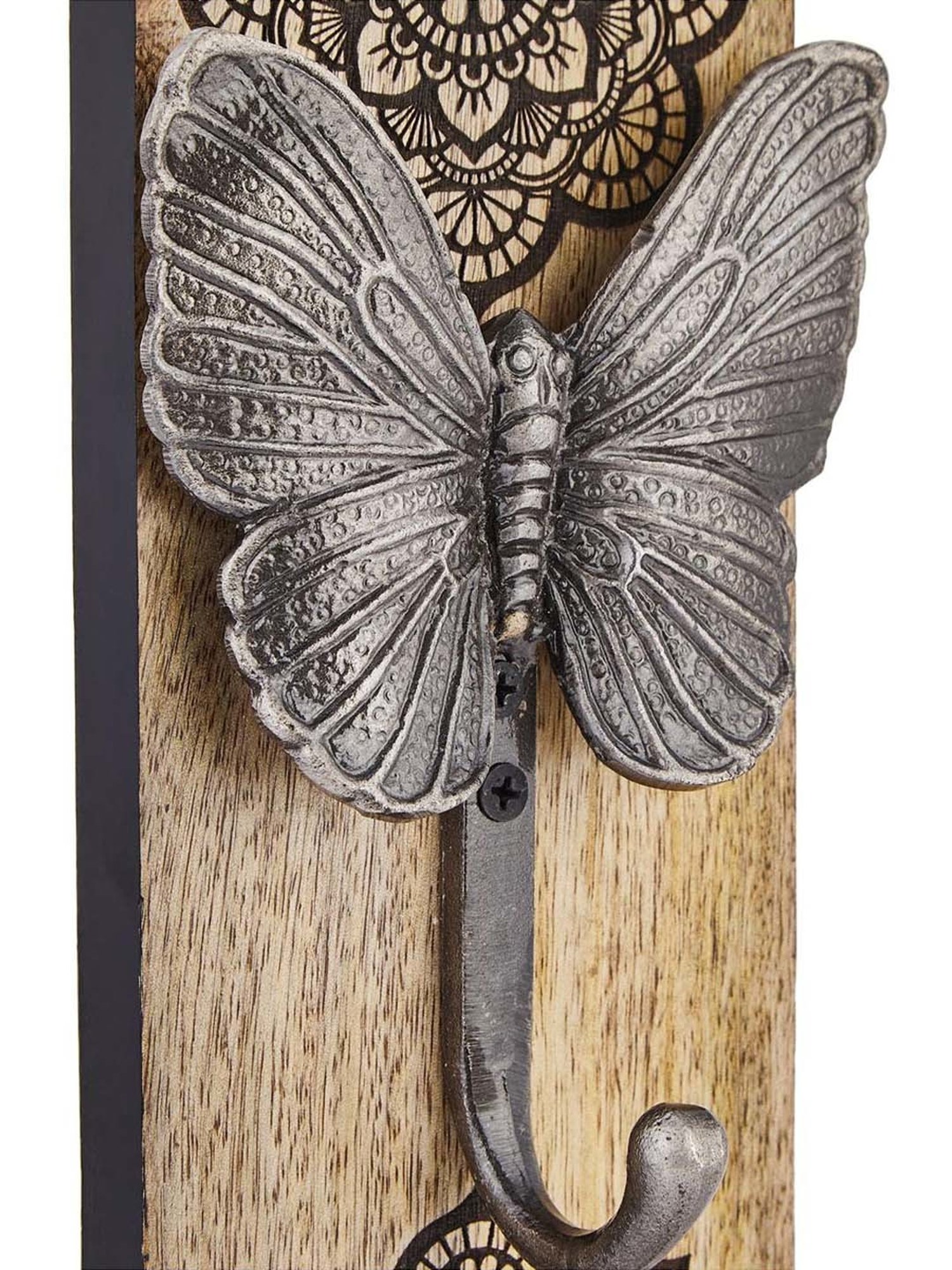 Fabindia Home Shalimaar Brown Wood Butterfly Wall Hook