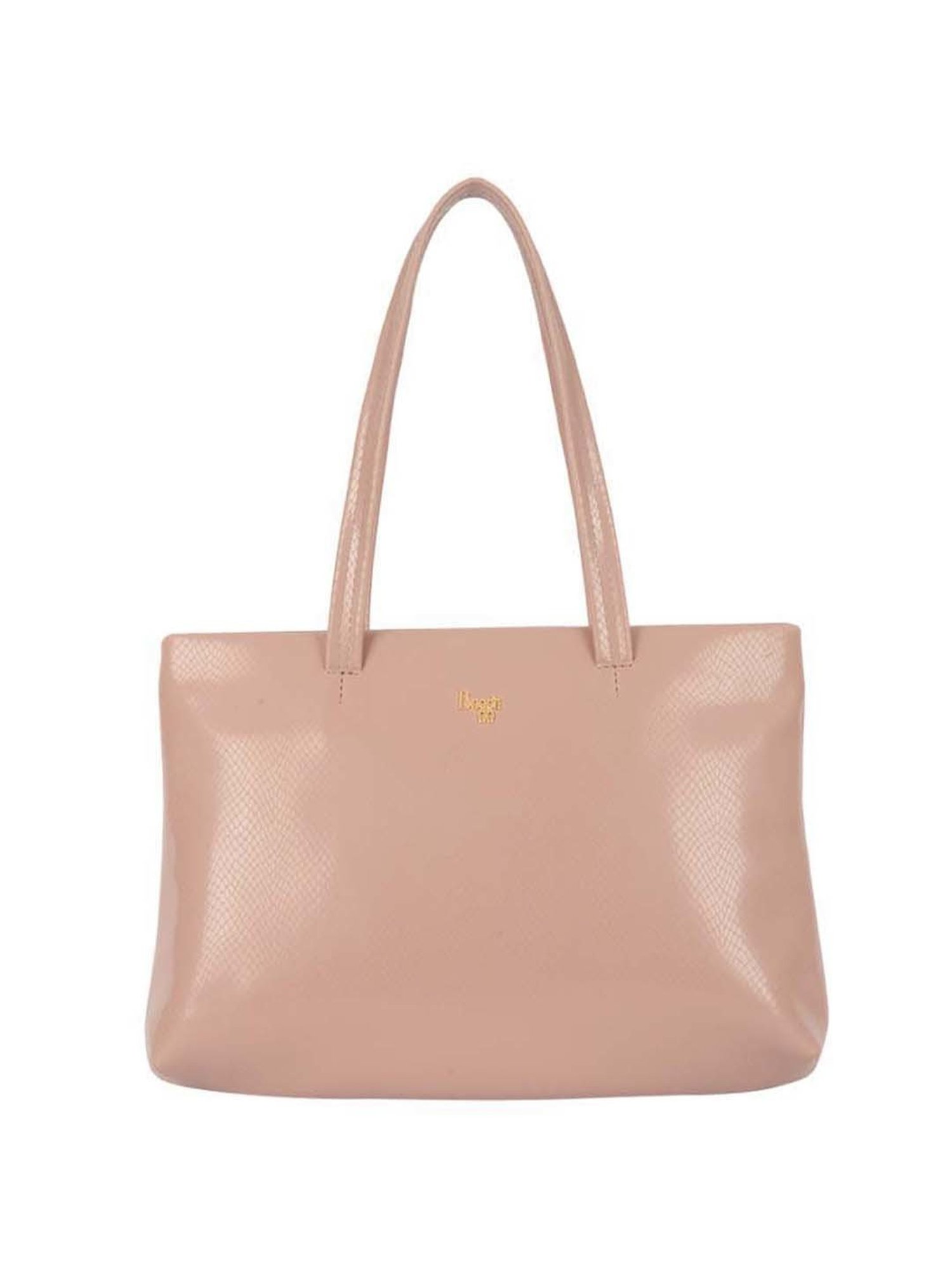 Baggit Pink Textured Medium Tote Handbag