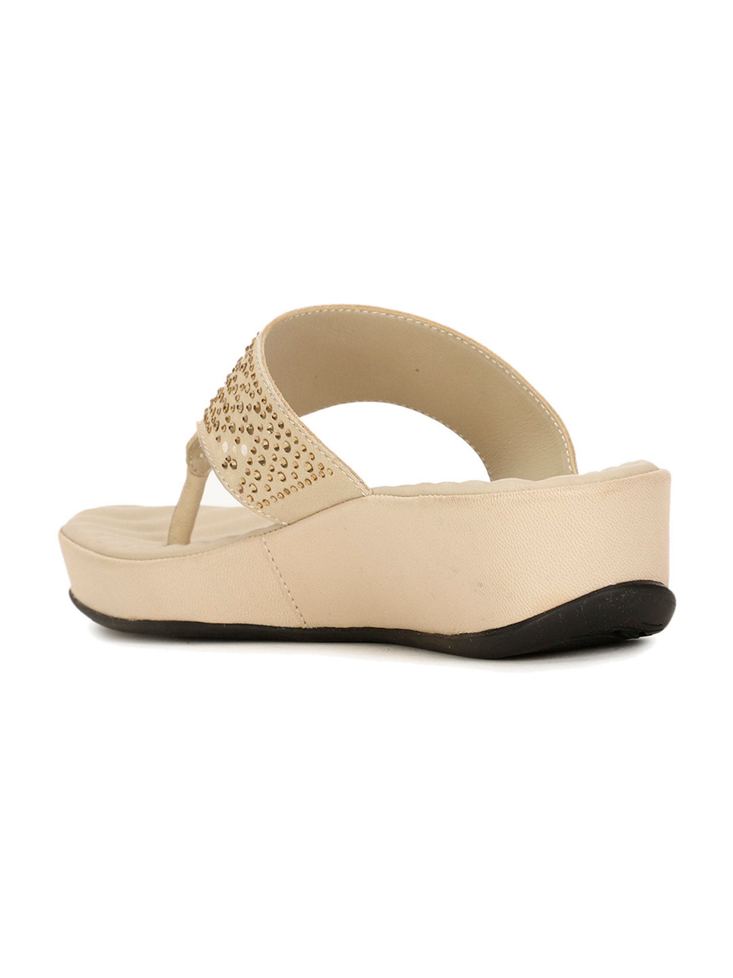 Scholl by Bata Women's POPPY Beige Thong Wedges