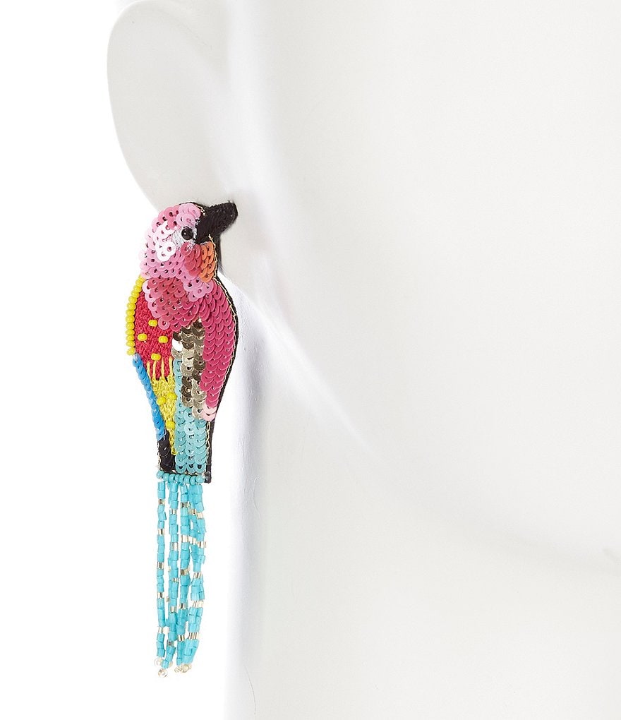Anna & Ava Seed Bead Bird Statement Earrings