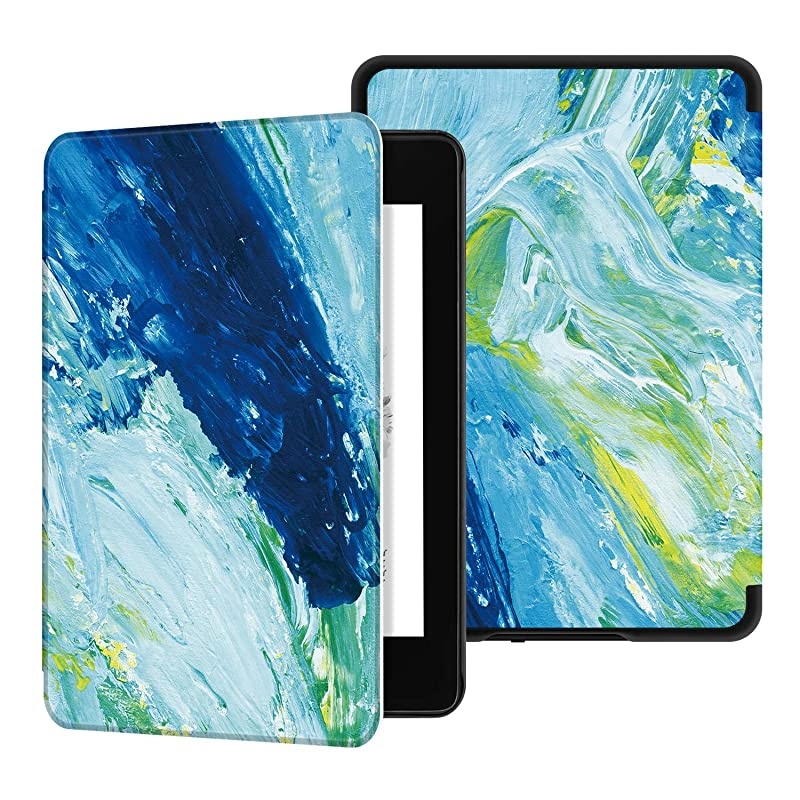 WaterSafe Case for Kindle Paperwhite 2018 PU Leather Smart Cover with Auto WakeSleep Fits  the latest Kindle Paperwhite Leather Cover 10th Generation2018K10 The Oil Painting