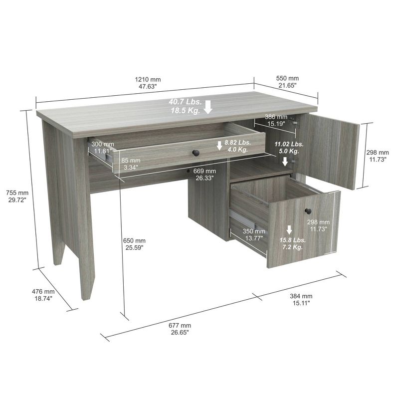 Writing Desk Gray - Inval
