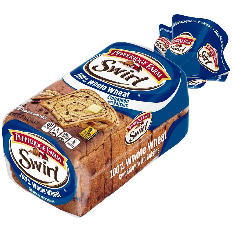 Pepperidge Farm 100% Whole Wheat Cinnamon Swirl with Raisins Bread - 16oz