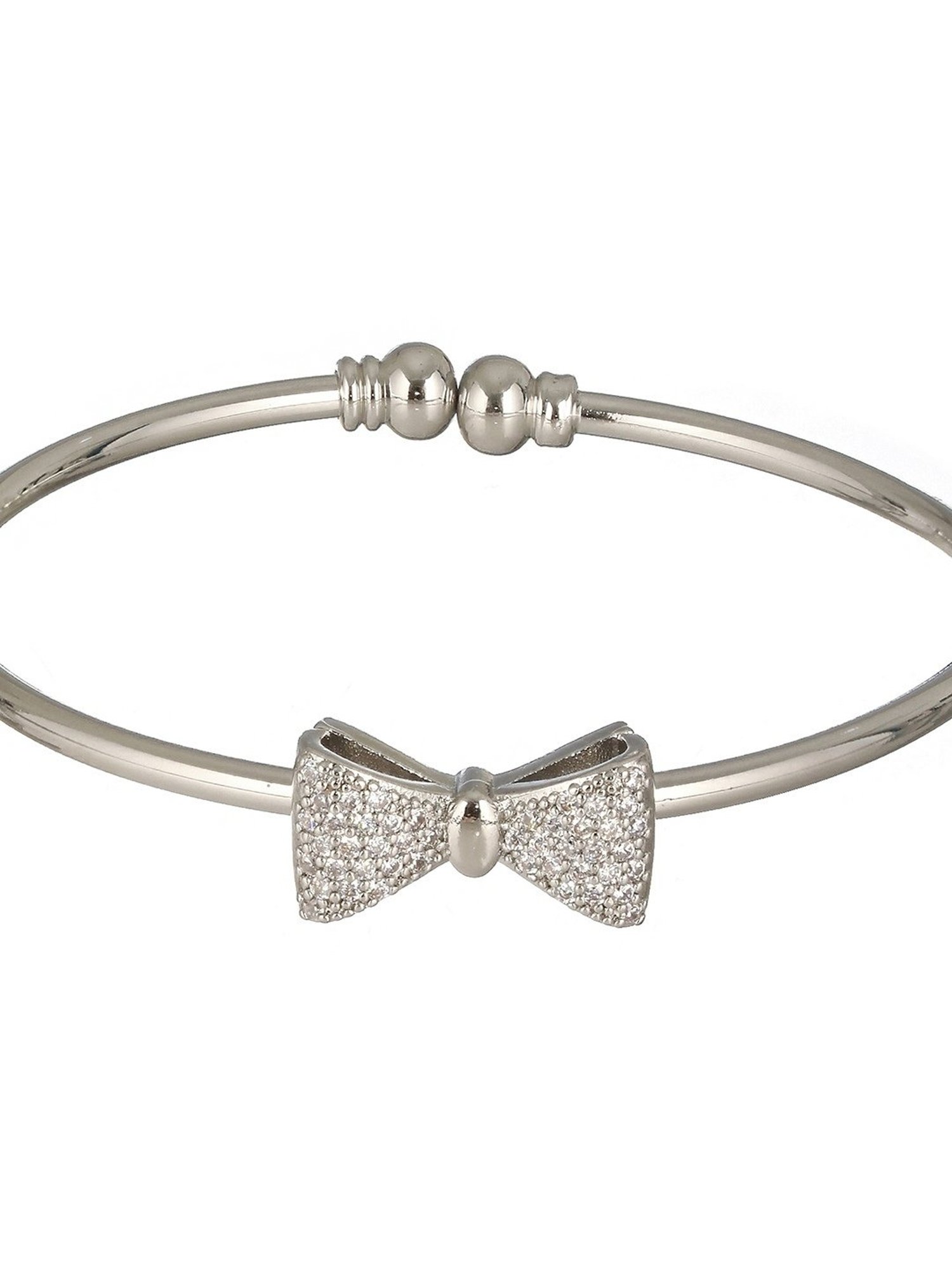 Prita by Priyaasi Studded Bow Rose Gold-Plated Cuff Bracelet