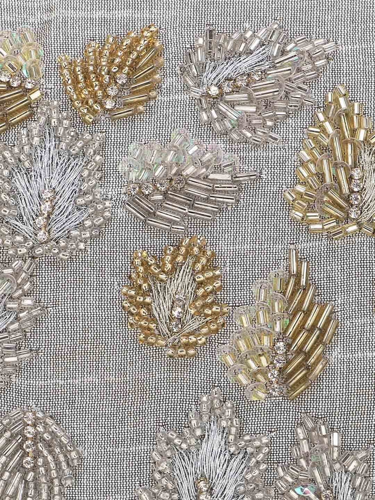 Spice Art Silver Embroidered Medium Clutch