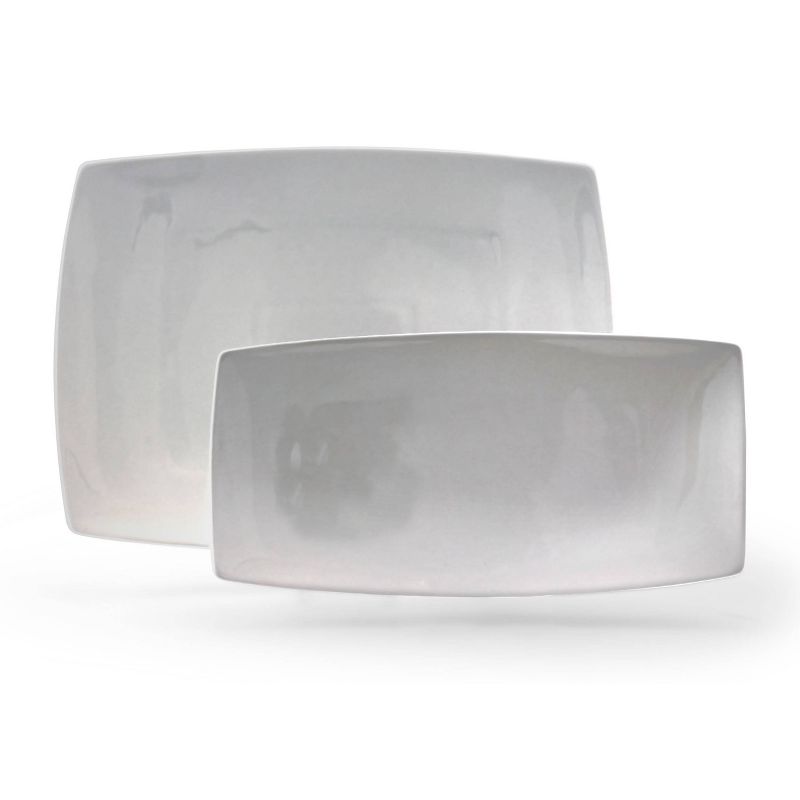 Gibson Home 2pc Ceramic Gracious Serving Platter Set