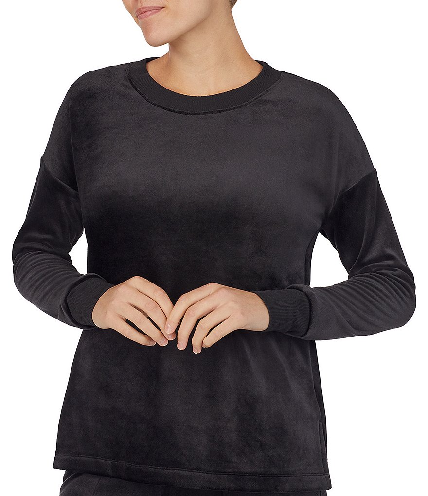 Donna Karan Sleepwear Solid Plush Lounge Top
