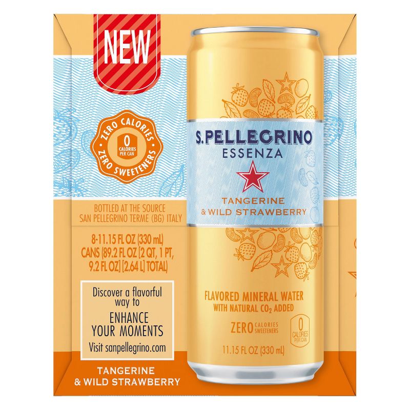 San Pellegrino Essenza Tangerine Strawberry Water - 8pk/11.15 fl oz Cans