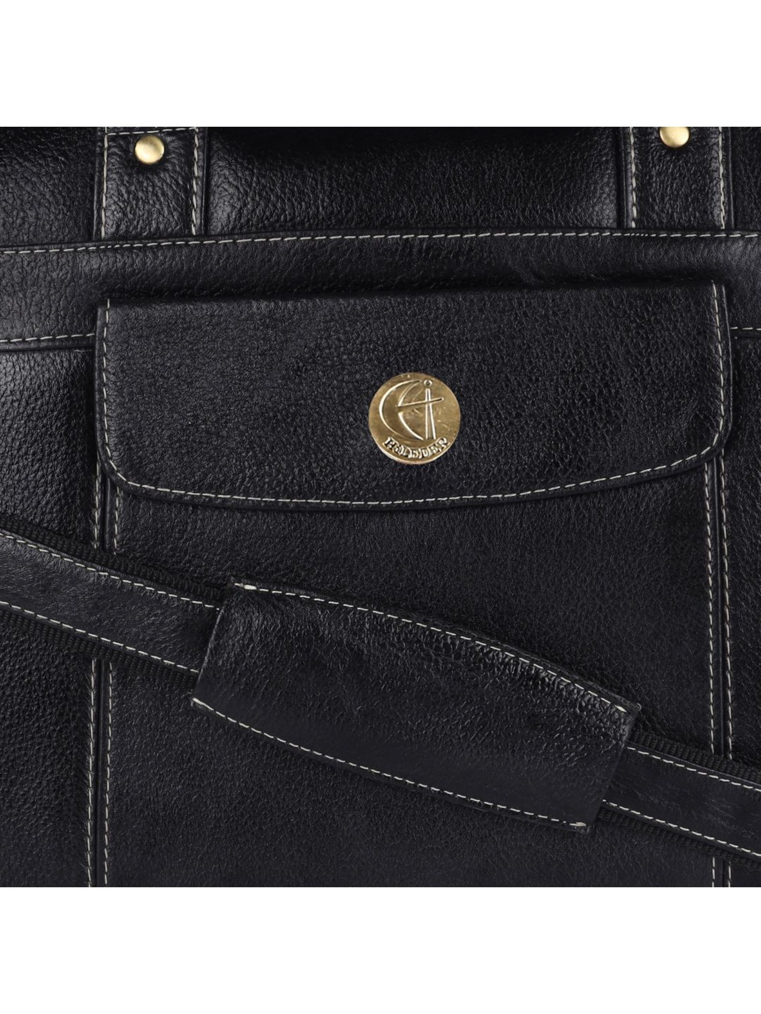 HiLEDER 100% Pure Genuine Leather Briefcase Laptop Messenger Business Bag for Men and Women, Black