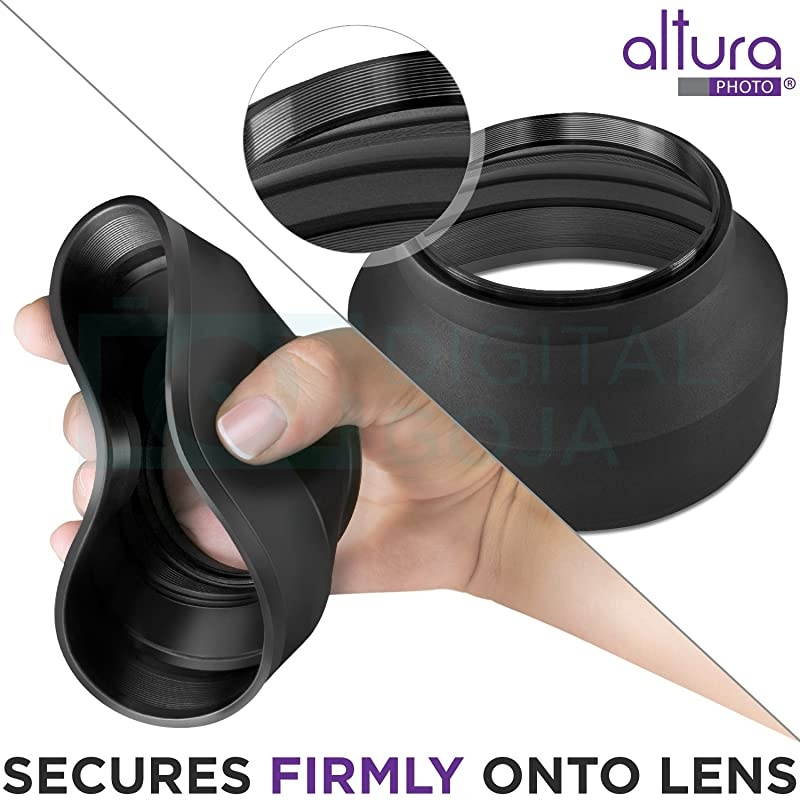 Lens Hood Set Tulip Flower + Collapsible Rubber Lens Hood