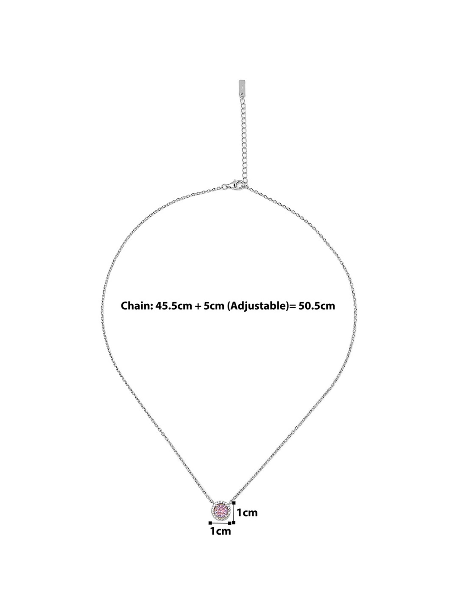 Silberry 92.5 Sterling Silver Pink Pixie Necklace