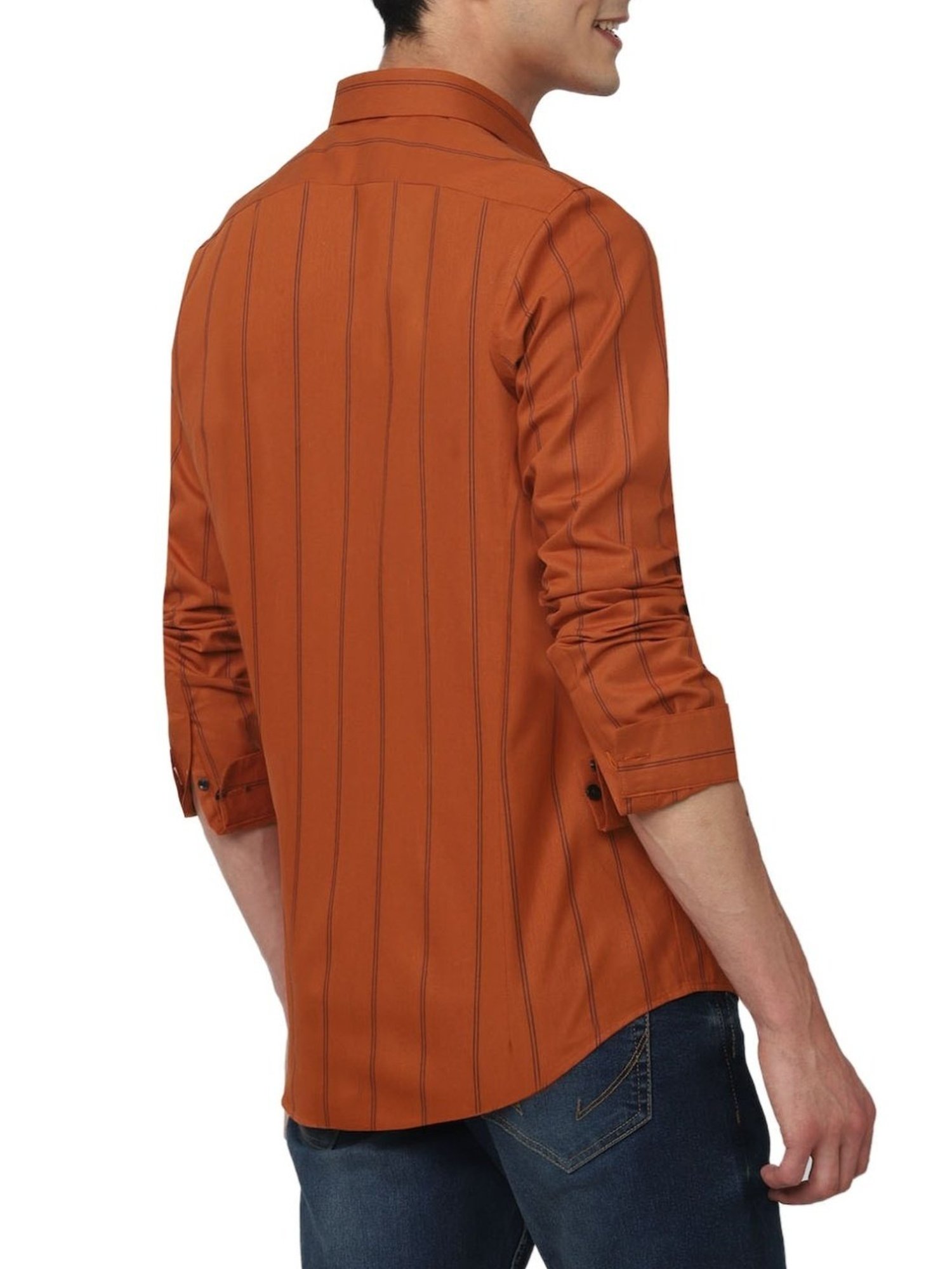 Simon Carter London Orange Stripes Slim Fit Shirt