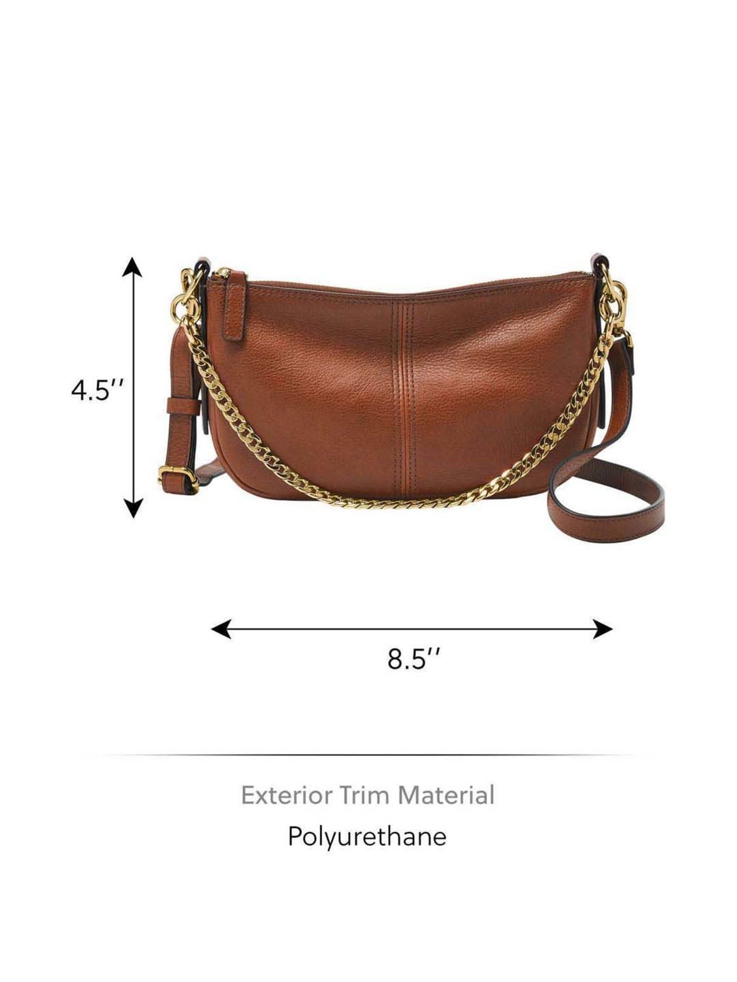 Fossil Jolie Brown Solid Medium Handbag