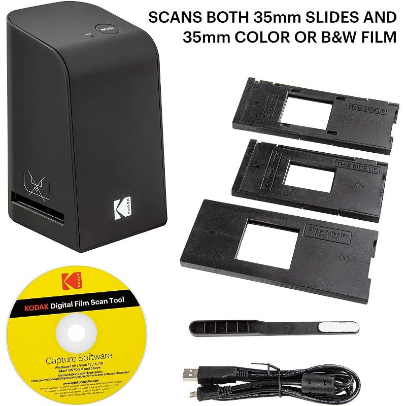 KODAK Film Scan Tool for PC and MAC &ndash; 5MP Digital Film Scanner Converts & Saves 35mm Film Negatives & Slides Directly on Your Computer with Capture and Edit Software, Easy-Load Film Inserts & More