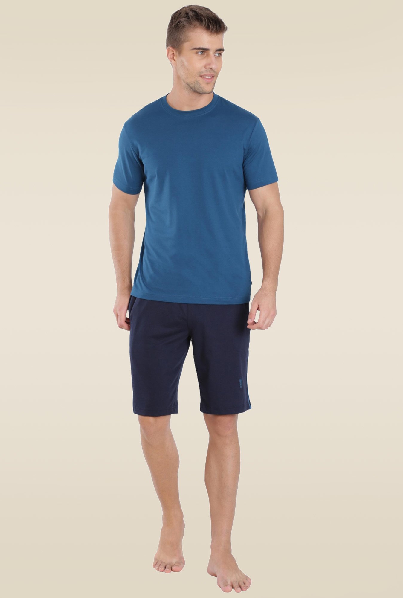 Jockey 9426 Navy Super Combed Cotton Rich Shorts with Side Pocket