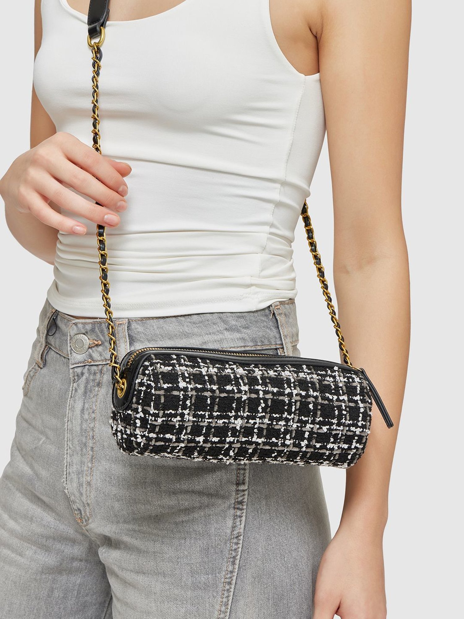Miraggio Nova Black Small Textured Cross Body Bag