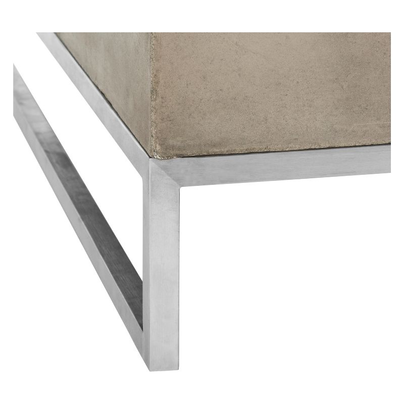Eartha Modern Concrete Rectangle Coffee Table - Dark Gray - Safavieh