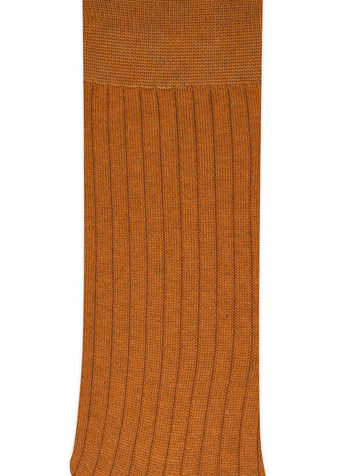 BALENZIA Classic Brown Crew Length Rib Socks