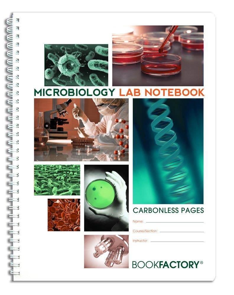BookFactory Carbonless Microbiology Lab Notebook - 50 Sets of Pages (8.5" X 11") (Duplicator) - Scientific Grid Pages, Durable Translucent Cover, Wire-O Binding (LAB-050-7GW-D (Microbio))