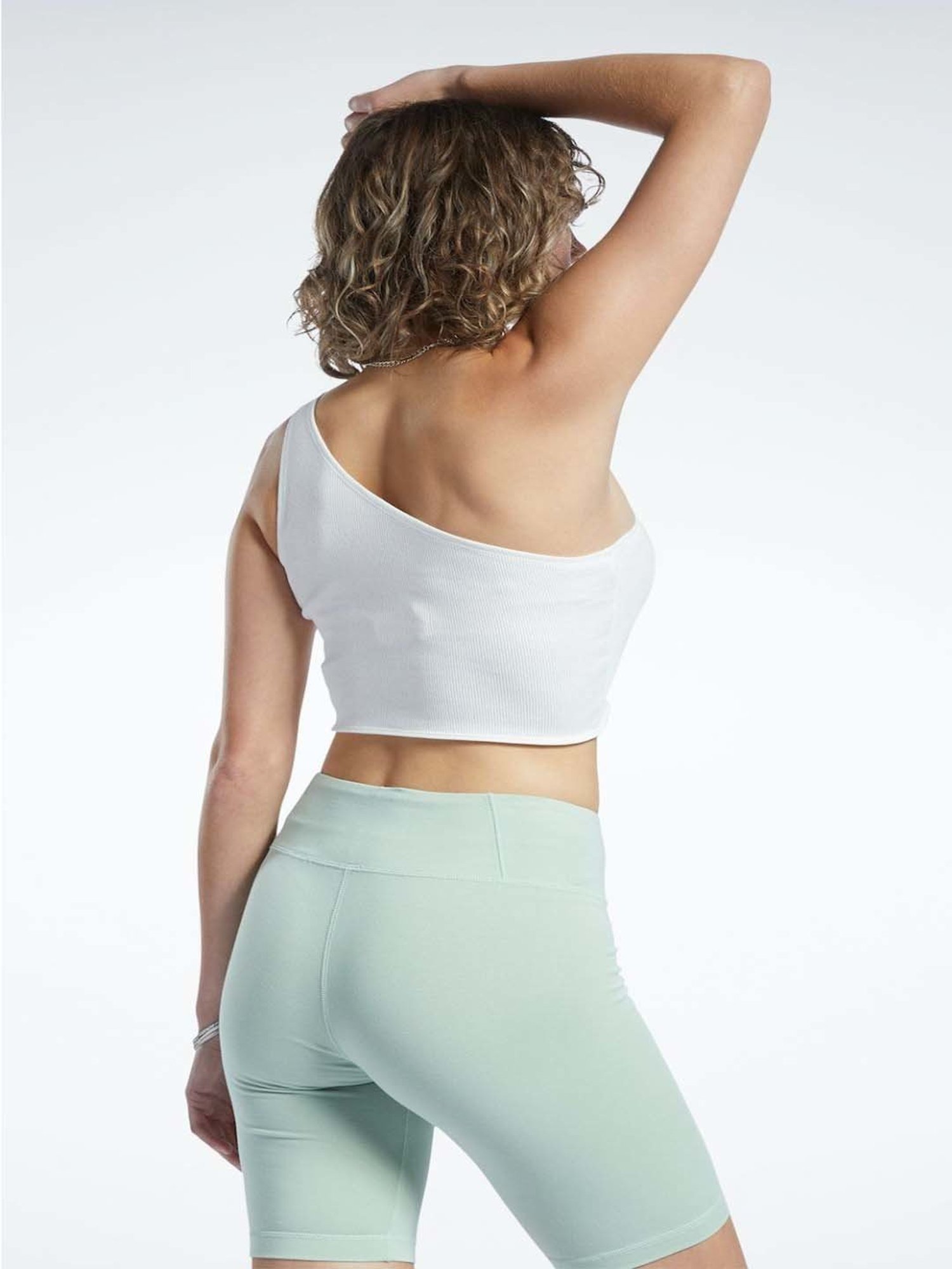 Reebok White Cotton Crop Tank Top