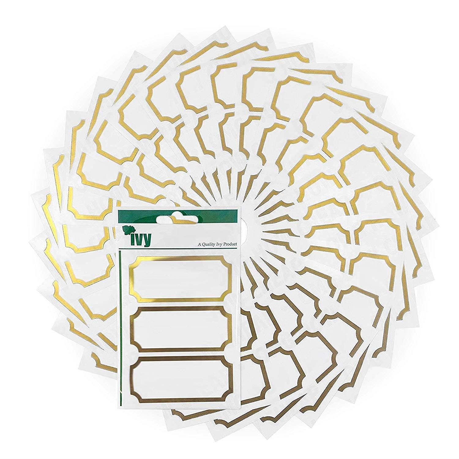 225 x GOLD JELLY JAR PRESERVES CHUTNEY HOME MADE JAM LABELS SELF ADHESIVE 34 x 75mm