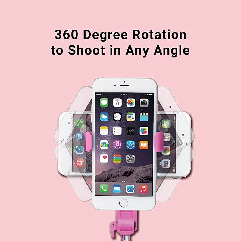 Selfie Stick Tripod with Detachable Wireless Remote Shutter for iPhone & Android: 360&deg; Rotating Phone Holder, Extendable Stick & Reversible Pin, Perfect for TikTok