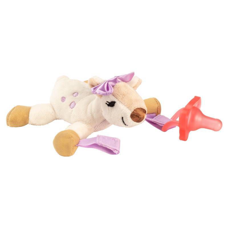 Dr. Brown's Deer Lovey with Pink One-Piece Pacifier - Tan