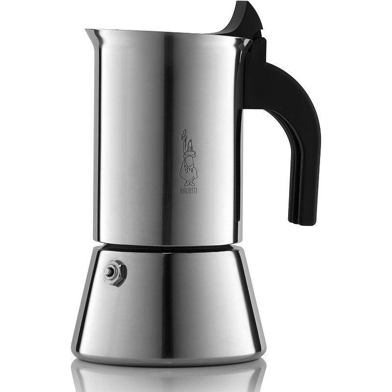 Bialetti Venus 6968 Italian Quick Heating Induction Kitchen Stove Top 4 Cup Espresso Coffee Maker, Stainless Steel