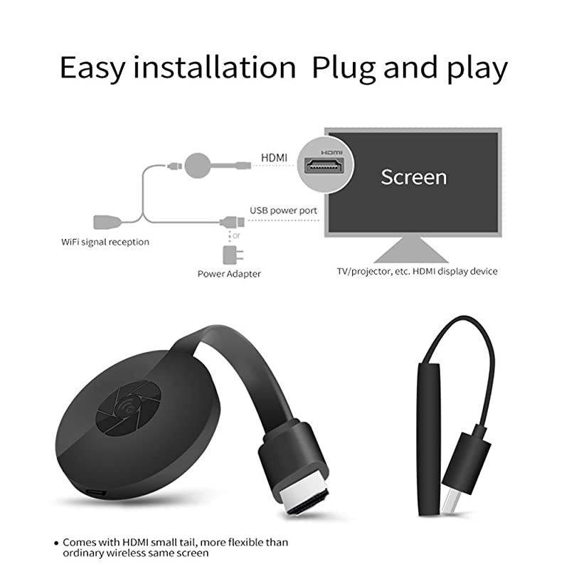 G2 2.4G Wireless WiFi Display Dongle, 1080 Wireless HDMI Display Receiver DLNA Airplay Miracast iOS Android Windows to TV Projector Monitor
