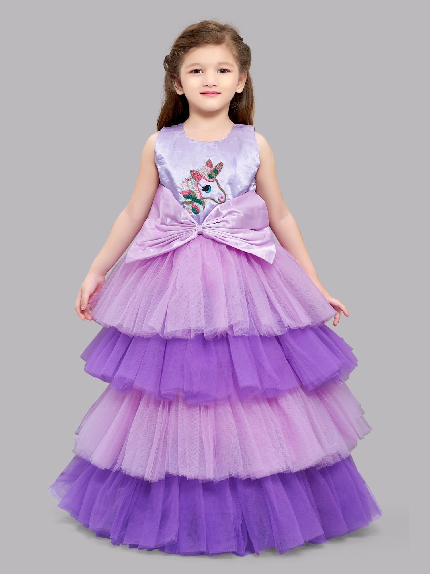 Pink Chick Kids Lavender Embellished Gown