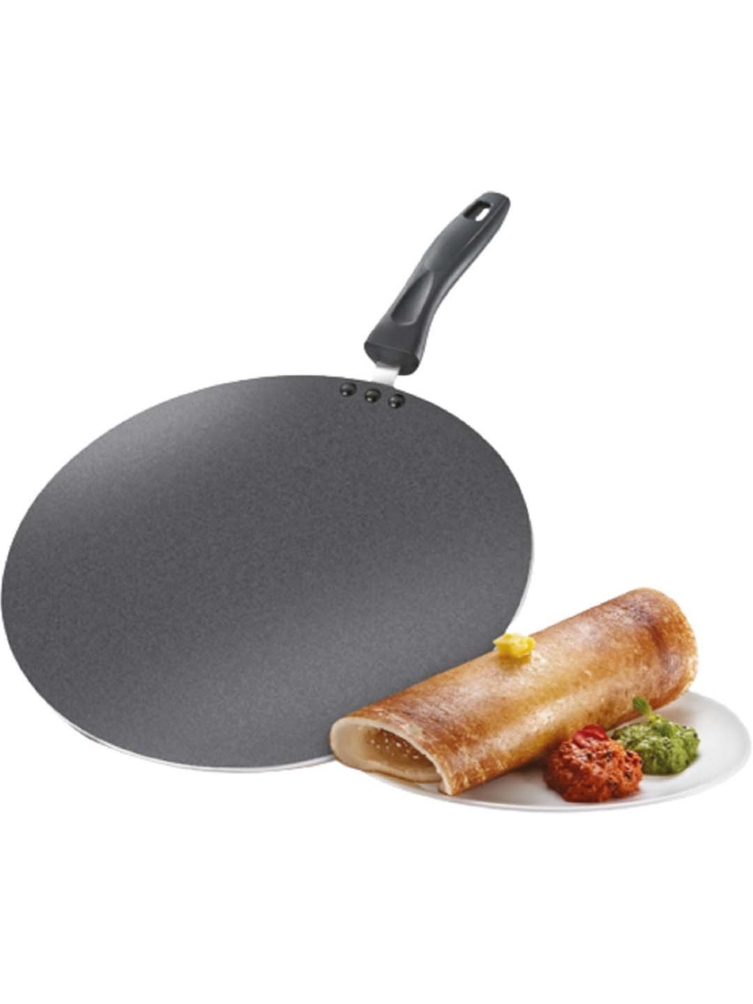 JUDGE Deluxe Thick Guage Black Aluminium 32 cm Induction Tawa (5 L)