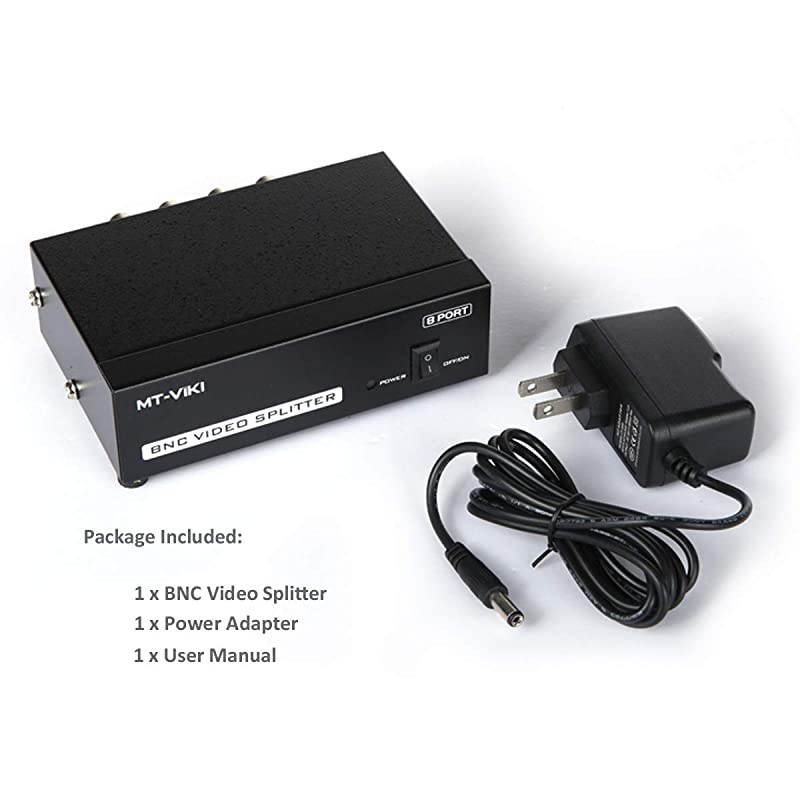 8-Port (1 Input 8 Output) BNC Video Splitter Box Coaxial Distributor Amplifier for Video Monitoring System CCTV Security Camera