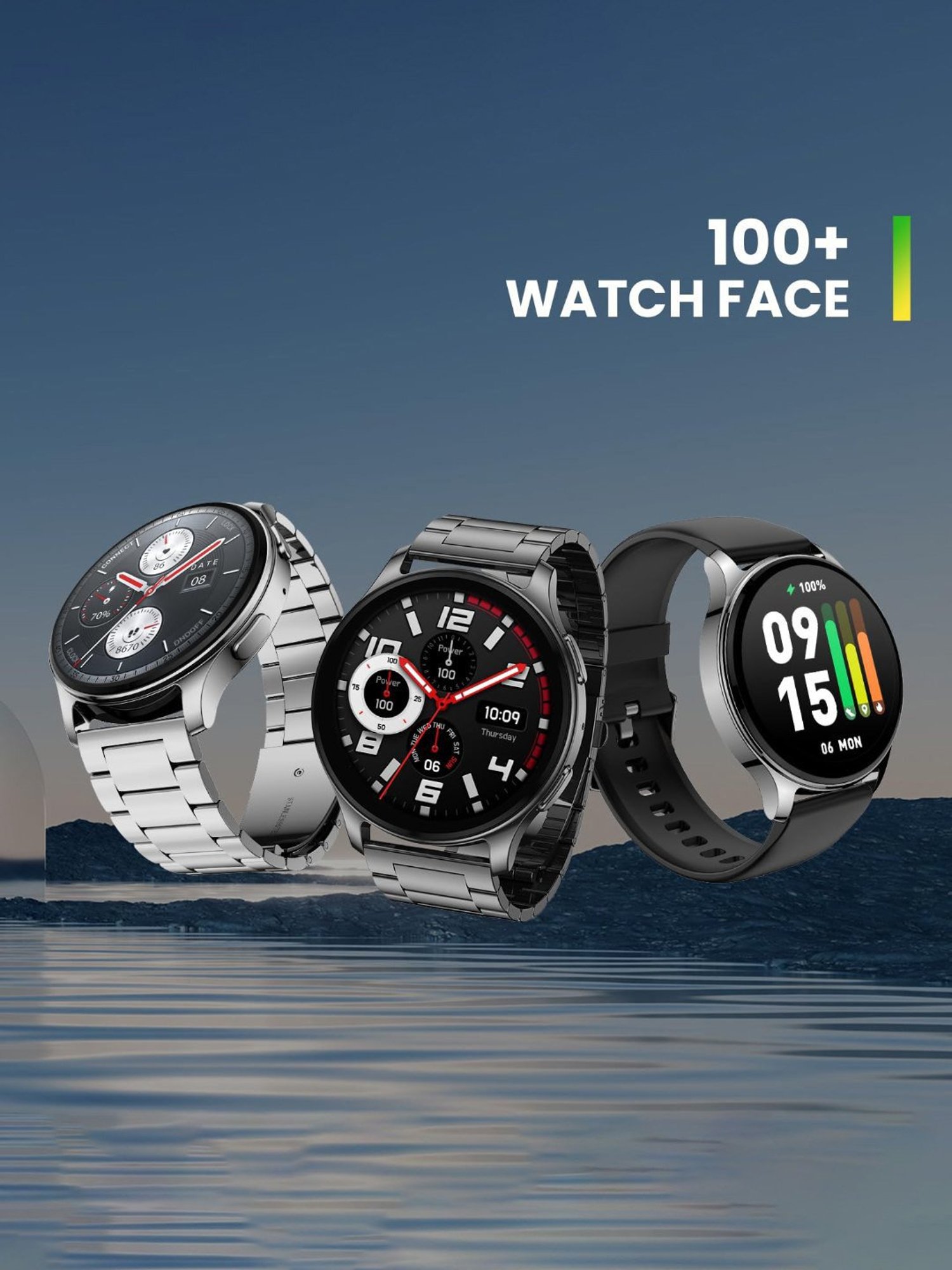 Amazfit Pop 3R BT Calling Smartwatch with 1.43inch AMOLED Display & 12 Day Battery (Metallic Sliver)