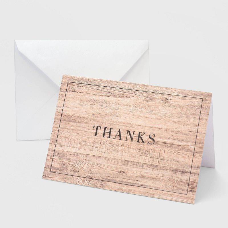 50ct Woodgrain Thank You Card