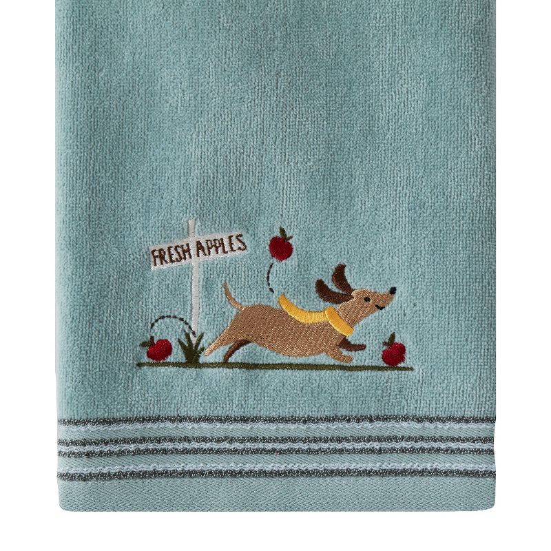 2pc Dog With Apples Hand Towel Set Aqua - SKL Home