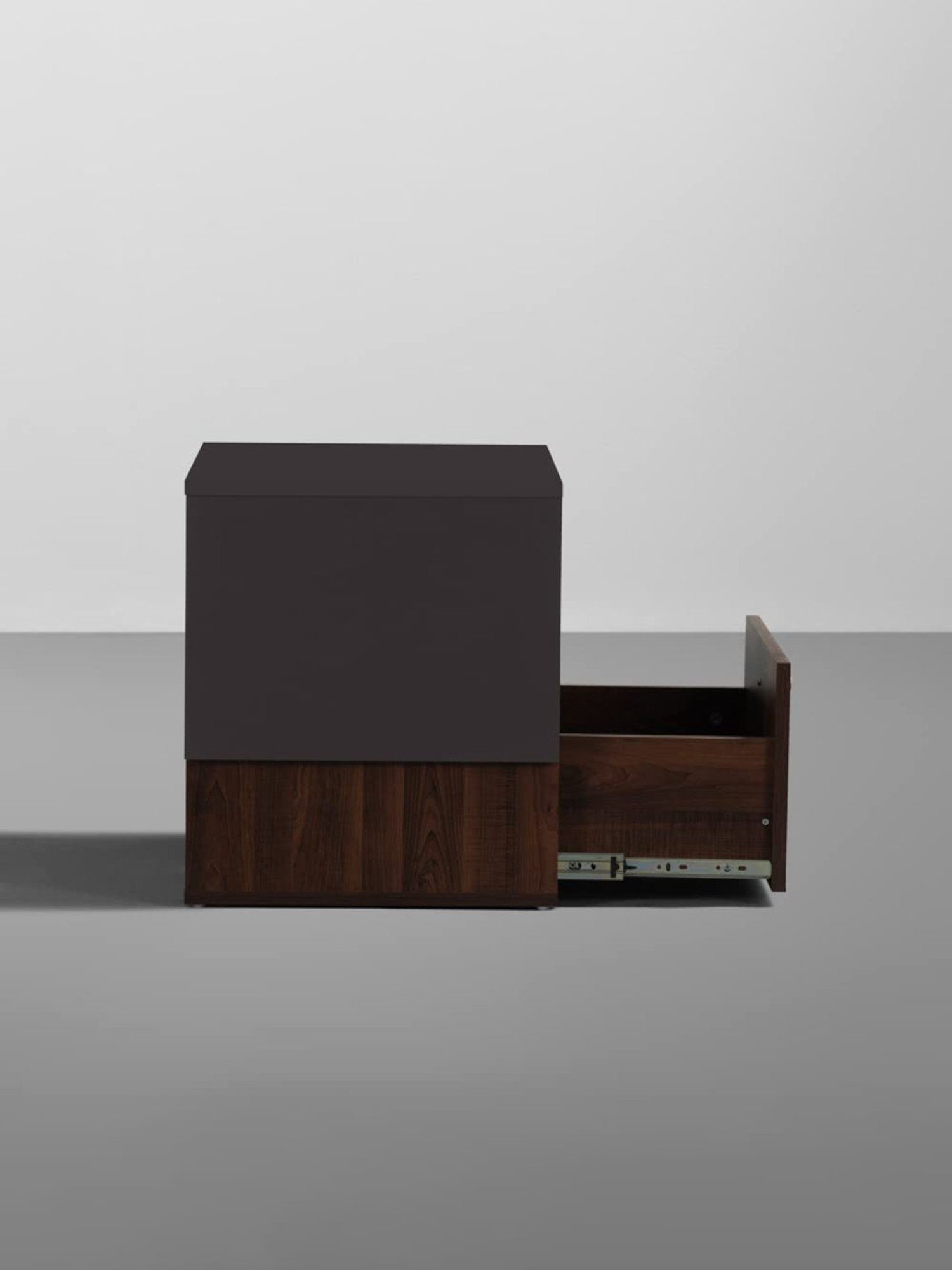 Sleepyhead Pal Dark Brown & Slate Grey Engineered Wood Bedside Table